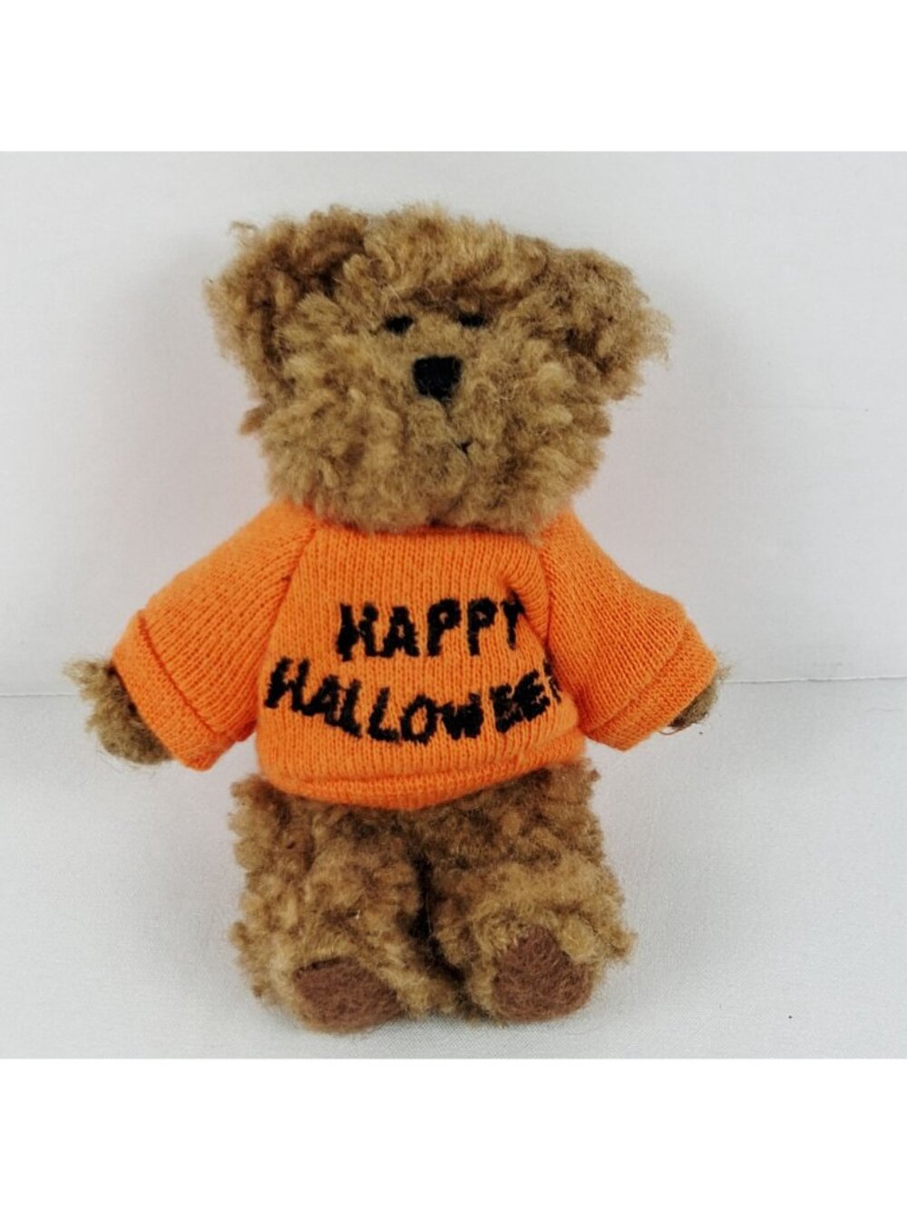 2003 Boyds Bears Plush 3.5" Mini Bear Orange Happy Halloween Shirt - Picture 3 of 7